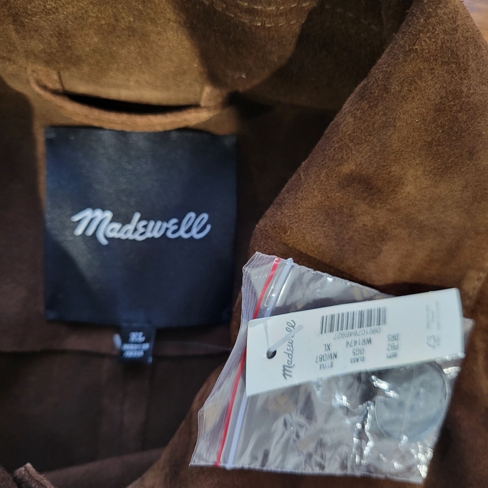 Madewell Boxy-Crop Jacket in Suede **Flawed NWT Espresso - Picture 5 of 9